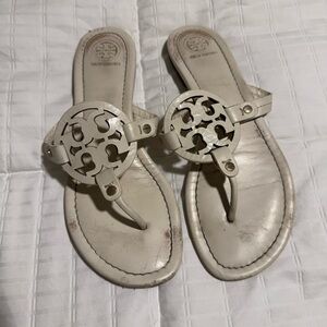 White Tory Birch sandals